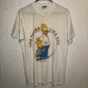 Vintage 1990 The Simpsons Like Father Like Son Single Stitch Shirt L USA